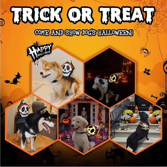 Glowing Pirate Dog Costume Halloween - Picture 5 of 11